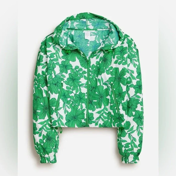 J.Crew Full-zip active anorak in botanical print BT715 - Picture 2 of 9